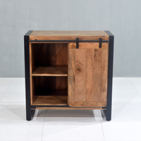 Nouveauté 2025 : Buffet de style industriel vintage, finition rustique légère, en bois de manguier et fer, armoire durable à hauteur réglable