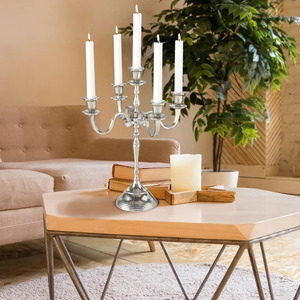 Candelabros de suelo Decorativos Para Boda de 5 brazos, candelabros metálicos resistentes de aluminio brillante para decoración del hogar y Navidad - Product Image 4
