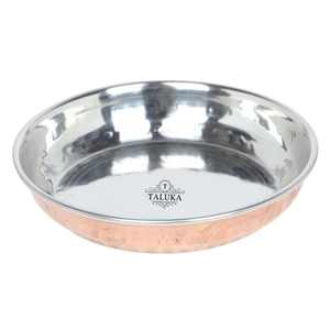 Ensemble de vaisselle en acier inoxydable cuivré très vendu, comprend une assiette Thali, une cuillère en verre, 3 bols, un bol à dessert, ensemble de vaisselle moderne de luxe - Product Image 3