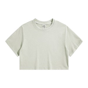 2025 Personnalisé Haute Qualité Coton Crop Tops pour Femmes D'été Casual OEM Chemise avec 3D Imprimé Logo Écologique - Product Image 6