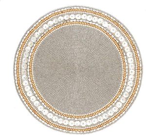 ที่รองจานลูกปัดแก้วทรงกลมทำด้วยมือสำหรับโต๊ะอาหารสไตล์อเมริกันตกแต่งงานแต่งงานงานคริสต์มาสงานเลี้ยงสังสรรค์ในครอบครัว - Product Image 1