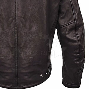 Chaqueta de Motociclista Personalizada con su Propio Logotipo, para Hombre, de Piel de Vaca, con Cuello Alto, Logotipo Frontal, Impermeable, para Uso Casual de Invierno - Product Image 5