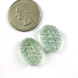 เครื่องประดับพลอยอเมทิสต์สีเขียวธรรมชาติทำด้วยมือแกะสลักทรงรีสวยงามดีไซน์รังผึ้งสามารถปรับรูปร่างและขนาดได้ตามต้องการ - Product Image 1