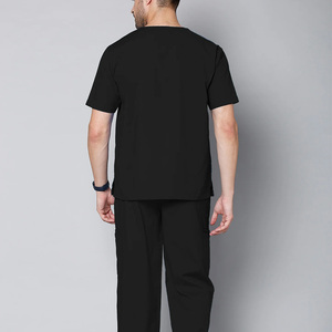 Customized Men's Medical <b>Scrub</b> <b>Set</b> with Jogger Pants Soft and Breathable Knitted Fabric for Professional Wear - Product Image 2