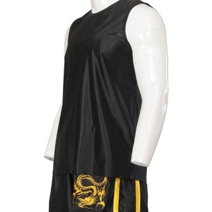 เครื่องแบบ100% ทรายสีดำโพลีเอสเตอร์น้ำหนักเบาระบายอากาศได้ดีเป็นมิตรกับสิ่งแวดล้อมสำหรับการฝึกมวย - Product Image 2