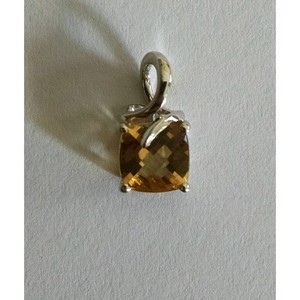 Shah Gems Women's Natural Citrine Pendant 925 Sterling <b>Silver</b> Crystal <b>Charm</b> - Product Image 1