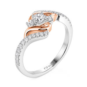 Jeulia Amore Custom Wave Engagement <b>Ring</b> with Marquise <b>Garnet</b> and Jade Birthstones in Yellow Gold - Product Image 2