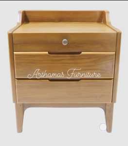 <b>Night</b> <b>Stand</b> Drawers Bed Side Teak <b>Stand</b> Storage Bed Room - Product Image 2