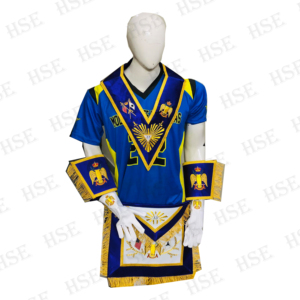 Tablier de Rite Écossais 33e Degré avec Poignets et Col Broderie Or Ailes Pourpre - Product Image 1