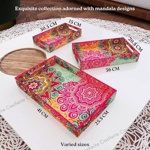 ถาดเสิร์ฟอาหารทำด้วยมือชุด3-Pcs หรูหราพร้อมอีพอกซีเรซินหลากสีสำหรับเสิร์ฟของว่างหรือให้เป็นของขวัญโดยงานฝีมือ - Product Image 6