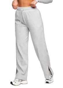 Pantalon large confortable pour femme, pantalon de yoga, pantalon de sport, pantalon ample, pantalon à taille haute évasé, pantalon en tricot doux, pantalon long - Product Image 3