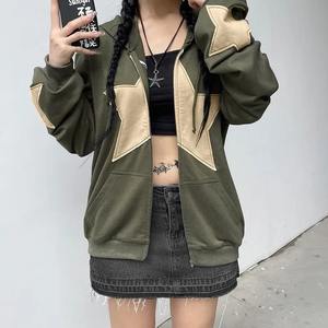 Sudadera con Capucha y Cremallera, Estilo Vintage Y2K, Bordada, Informal, Holgada, para Hombre y Mujer, Moda Urbana, Otoño-Invierno 2024 - Product Image 3