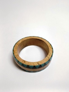 Pulsera de madera de resina natural hecha a mano Brazalete de moda con brazaletes de resina de madera Brazalete de madera de resina hecho a mano - Product Image 3