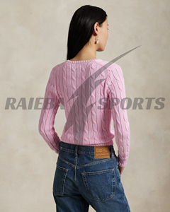 เสื้อสเวตเตอร์แฟชั่นลำลองสำหรับผู้หญิง คุณภาพสูงพิเศษ สำหรับฤดูหนาว คอทรงกลม ติดกระดุมด้านหน้า สีและขนาดสั่งทำได้ ผลิตจากขนสัตว์ 100% ป้องกันการเป็นขุย - Product Image 2