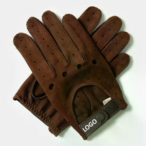 Gants de conduite d'hiver en cuir d'agneau avec logo personnalisé pour hommes, design personnalisé à la mode, vente en gros - Product Image 1