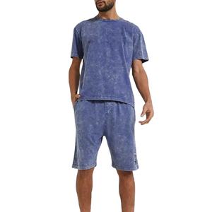 Stylish Custom <b>Design</b> Acid Wash Men's <b>T</b> <b>Shirts</b> <b>And</b> <b>Shorts</b> <b>Set</b> Two Piece Vintage Comfortable Sweat Suits <b>Shorts</b> <b>Set</b> for Men - Product Image 1