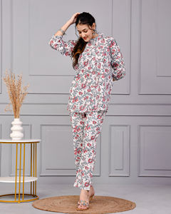 ชุดเซ็ตผ้าฝ้ายพิมพ์ลายดอกไม้สำหรับผู้หญิง |   ชุดสองชิ้นแบบชาติพันธุ์ |   เสื้อผ้าสตรีขายส่ง - Product Image 5