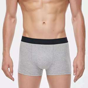 Calzoncillos bóxer para hombre de Spandex/algodón de Color sólido, ropa interior deportiva transpirable antidesgaste ODM de tiro medio - Product Image 1
