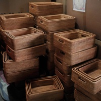 Top Deal Rotan Geweven Mand Opbergmand Goedkoopste Prijs Rotan Trays Vintage Huismeubilair In De Keuken