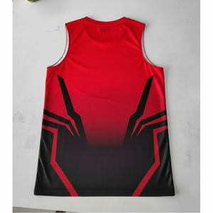 Uniforme de basket-ball personnalisé d'été, grande taille, séchage rapide, respirant, 100% polyester, sans manches, réversible, maille, imprimé par transfert thermique - Product Image 2