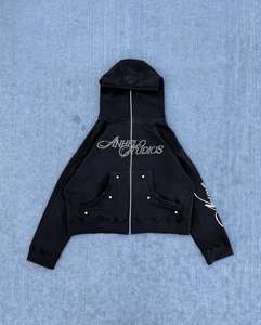 Custom Luxury Oversized Men's Sweatpants Hoodie Set Washed Straight Streetwear Tracksuits Print Winter Custom Crop Jogger Stack - Product Image 4