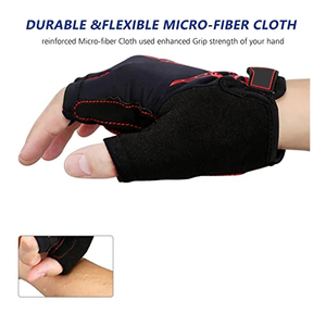 Gants de cyclisme VTT et vélo de route avec coussinet en gel, gants de sport respirants, protège-poignets, gants de vélo demi-doigts - Product Image 5
