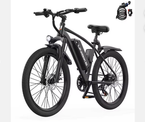 Vélo de montagne hybride électrique tout-terrain prêt pour la livraison par coursier, moteur de moyeu arrière, batterie au lithium, cadre en titane, 9 vitesses, pliable - Product Image 1