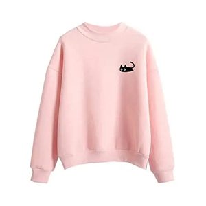 2023 femmes brodé surdimensionné pull pull col rond à capuche sweat Logo personnalisé Streetwear uni coton tricoté tissu - Product Image 2