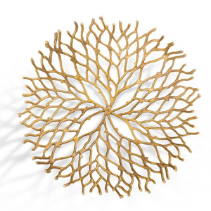 ถาดเสิร์ฟอาหารโบราณพร้อมการออกแบบใบไม้คุณภาพเยี่ยมสีทองสําหรับร้านอาหารห้องครัวถาดเสิร์ฟอุปกรณ์ตกแต่งบ้าน - Product Image 3