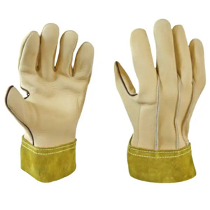 ถุงมือเชื่อมหนังวัวแบบแยกลายหนังแบบพรีเมี่ยมป้องกันความร้อนจากประกายไฟการป้องกันมืออุตสาหกรรมการใช้งานอย่างปลอดภัย - Product Image 6