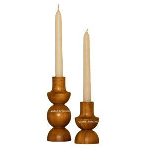 Eco-Friendly Handmade Round Wood <b>Candlestick</b> Holder Stand for Home Christmas Decor - Product Image 1