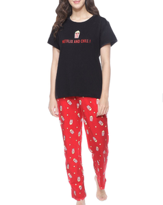 Pyjama pour femme Vêtements de nuit et vêtements de détente Ensemble de pyjama imprimé Haut et pantalon à manches longues et col rond - Product Image 2