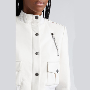 Chaquetas de cuero al por mayor para mujer Chaqueta de moto moderna de Smooth Silverton completada con un acogedor cuello falso con ribete acanalado - Product Image 6