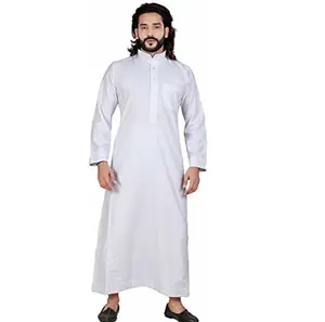 Respirável Venda Quente Islâmica Roupas de Manga Comprida Homens Thobe Árabe Jubba Muçulmano Arábia Saudita Árabe Dubai Thobe Para Homens s