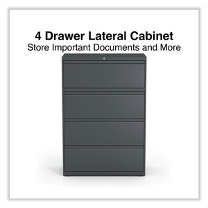 Alera 25495 Organiseur de classement latéral à 4 tiroirs, 36 po. X 18,63 pouces X 52,5 pouces Charbon pour usage bureautique - Product Image 3