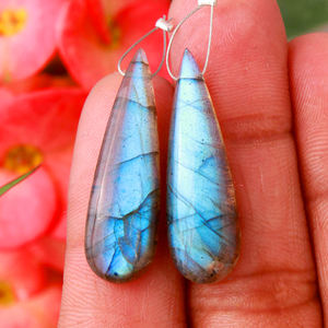 Piedras Preciosas de Labradorita Natural, Cambio de Color Azul, Cortes Ovalados/Marquesa/Pera, para Fabricación de Joyería, Aretes, Pares - Product Image 1