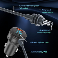 Kabel Pengisi Daya Mobil Mini Layar Digital Tahan Air DC Male Head, Kabel Pengisi Daya Lighter Rokok, PVC Power, Bestseller Lintas Negara