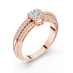แหวนเพชรแล็บ 0.334 กะรัต สำหรับผู้หญิง ระดับความสะอาด VVS-VS EF ทอง 18KT, 14KT, 10KT และเงิน 925 สีโรสโกลด์, สีเหลือง, สีขาว - Product Image 5