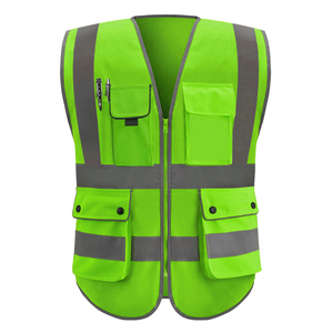 Logotipo personalizado 100% Poliéster Ropa de trabajo de seguridad reflectante Alta visibilidad Multi-Bolsillo Trabajo integral Construcción reflectante - Product Image 3