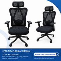 Chaise de bureau en maille noire avec accoudoirs coulissants, soutien lombaire réglable et base incurvée pour bureaux à domicile et postes de travail