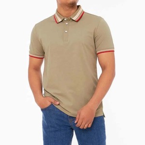 Ropa informal de verano 2024 para hombres, polos de Material de algodón personalizados, Color sólido, precio al por mayor, manga corta - Product Image 1