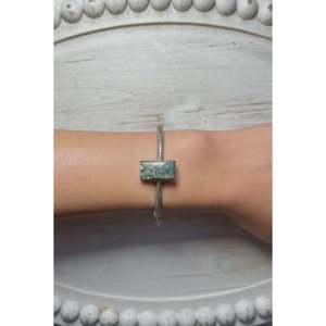 Navajo-Made Cultural Collectible <b>Cuff</b> <b>Bracelet</b> Lander Varicsite & Sterling <b>Silver</b> New Design - Product Image 4