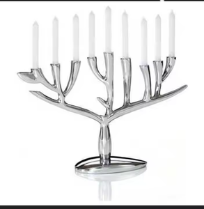 Bougeoir Menorah religieux le plus vendu pièce maîtresse en aluminium pour décor de noël chandelier par décor impex - Product Image 5