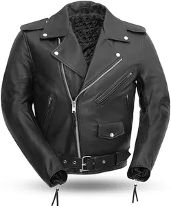 Biker Original Rindsleder Stein gefräste Motorrad Lederjacke-Perfekt für Motorrad Männer