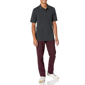 Polo cómodo último hombre de talla grande y elegante patrón sólido cuello redondo cómodo algodón hecho ropa de calle - Product Image 4