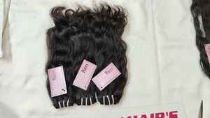 100% humain vierge droite ondulée cheveux bouclés armure pas cher brut indien cheveux Machine trame - Product Image 2