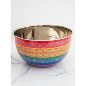 Bol imprimé en émail à motifs floraux Bols de service légers en métal Artisanat Accessoires de cuisine Bol à pouding pour laver les fruits - Product Image 4