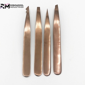 Meilleure qualité de pince à épiler à sourcils en acier inoxydable or rose emballage personnalisé vente à chaud nouveau style demandé ensemble de pinces à sourcils - Product Image 1