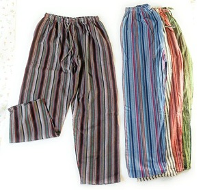 Cotton Stripe Slouch <b>Summer</b> Long <b>Pants</b> Men <b>Women</b> Unisex - Product Image 1