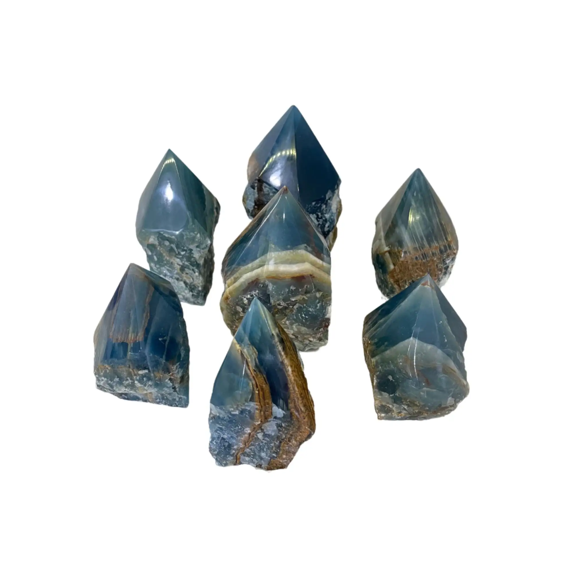 Ponta polida azul da onyx natural da qualidade incrível para a casa e decoração eco rocks brasil